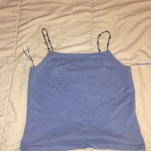Light blue beaded tank top